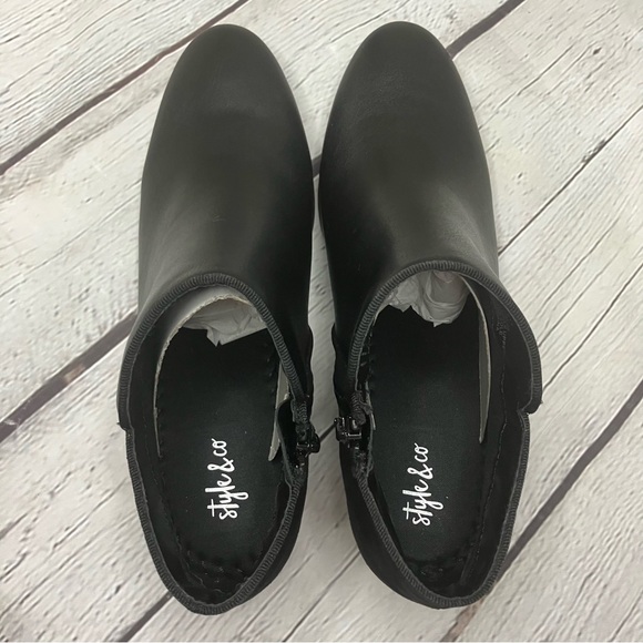 STYLE & CO Wileyy Ankle Booties Black Smooth Microsuede - Picture 10 of 16